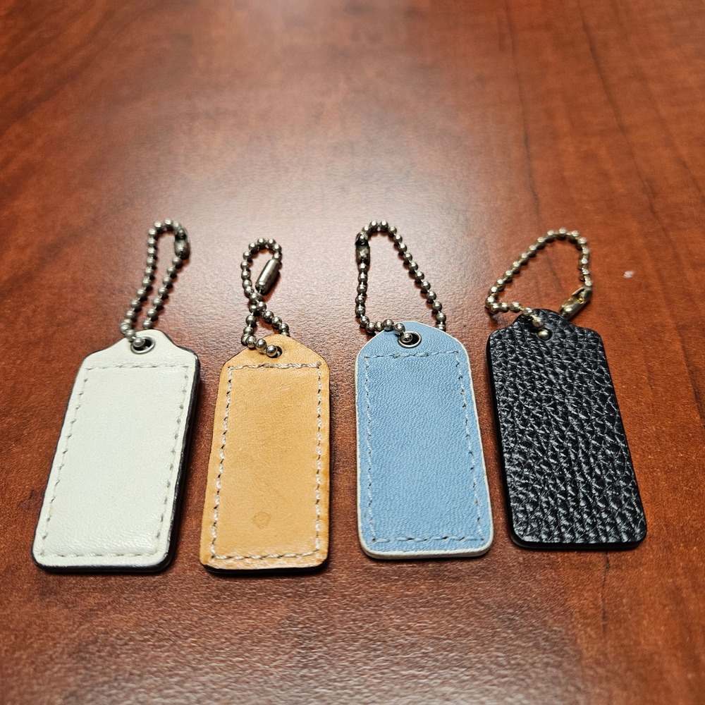 Auth COACH Leather Hangtag Lot Vintage Charm Replacement  Mixed Colors Y2K Boho - Picture 5 of 5